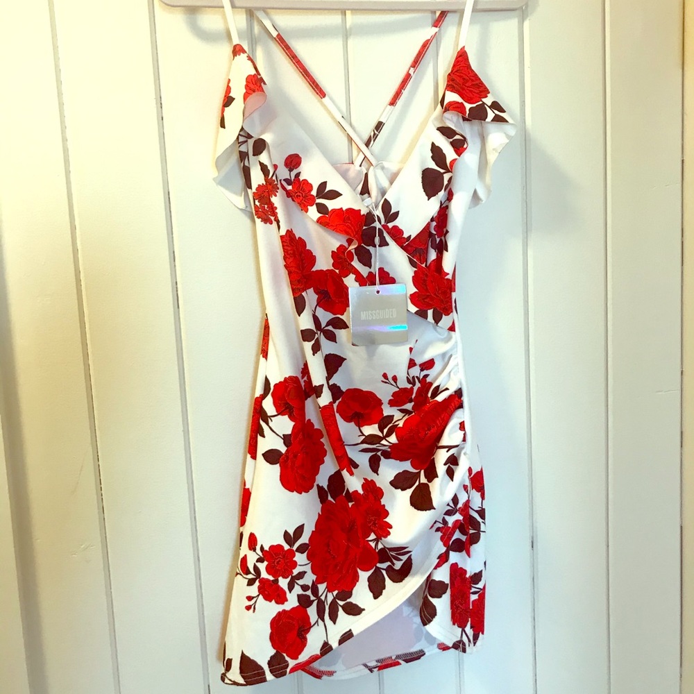 Missguided Floral Wrap Dress